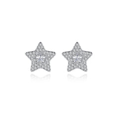 Crystal & Cubic Zirconia Silver-Plated Star Stud Earrings