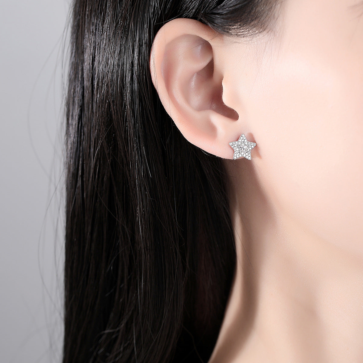 Crystal & Cubic Zirconia Silver-Plated Star Stud Earrings