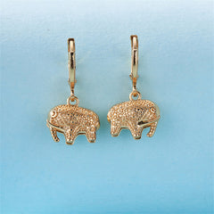 18K Gold-Plated Elephant Charm Huggie Earrings