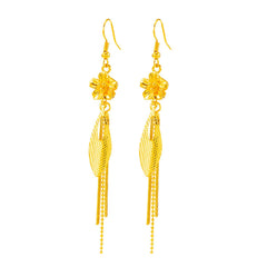 24K Gold-Plated Flower Tassel Drop Earrings