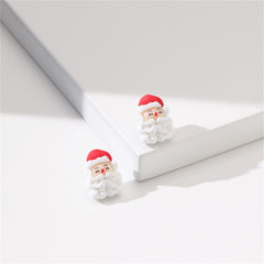 White & Red Santa Face Stud Earrings