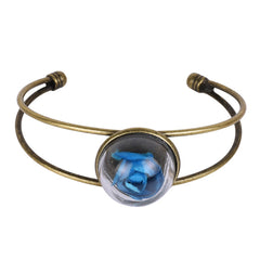 Blue Velvet Rose & 18K Gold-Plated Cuff