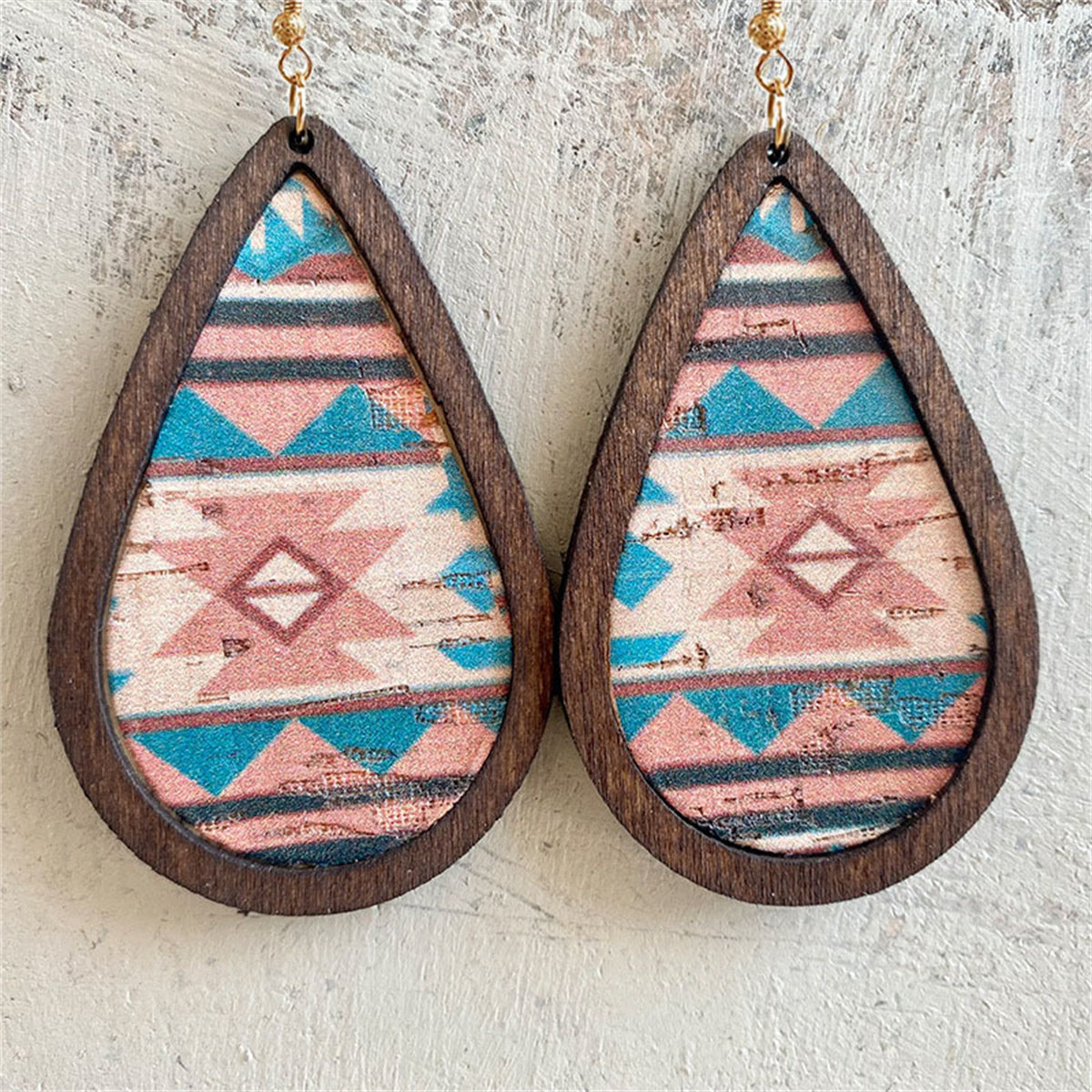 Pink & Wood 18K Gold-Plated Geometric Drop Earrings