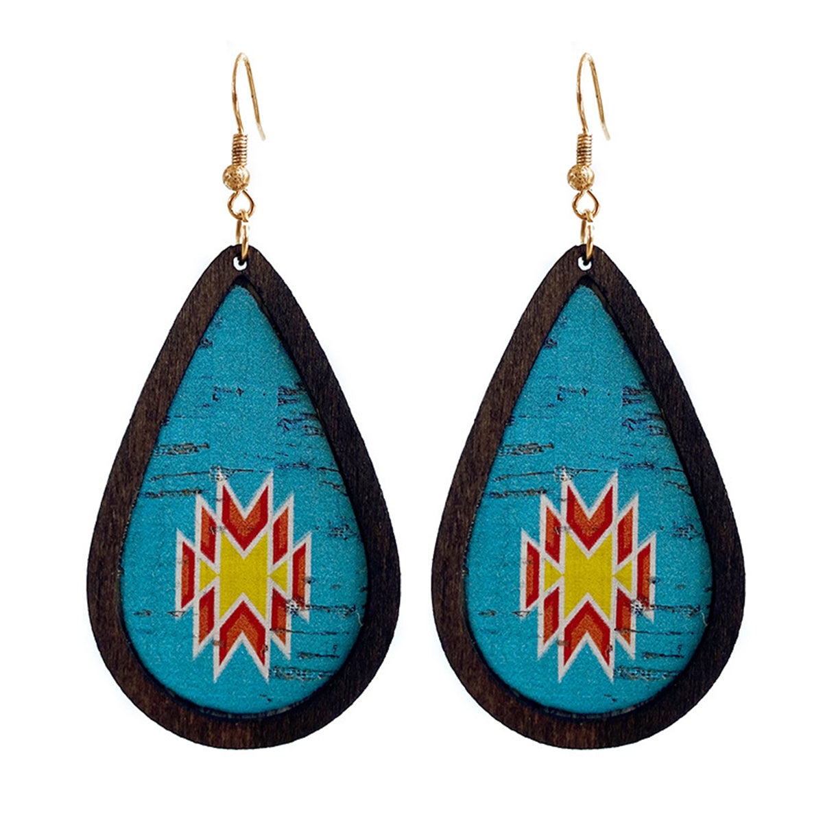 Aqua & Wood 18K Gold-Plated Geometric Drop Earrings