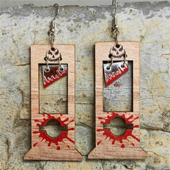 Wood & Silver-Plated Guillotine Drop Earring