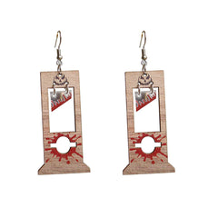 Wood & Silver-Plated Guillotine Drop Earring