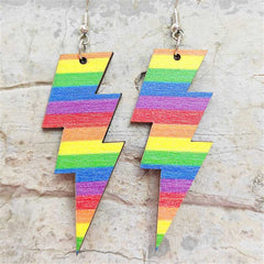 Multicolor Stripe & Silver-Plated Lightning Drop Earrings