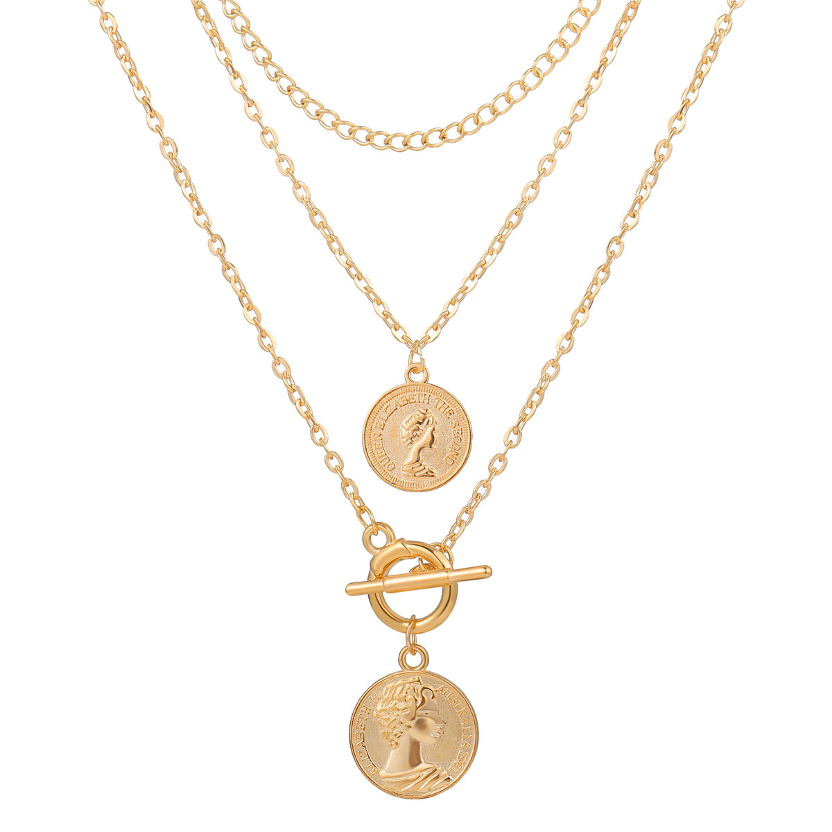 Stunning 18K gold-plated necklace with a unique coin charm, ideal for elevating your jewelry collection effortlessly.