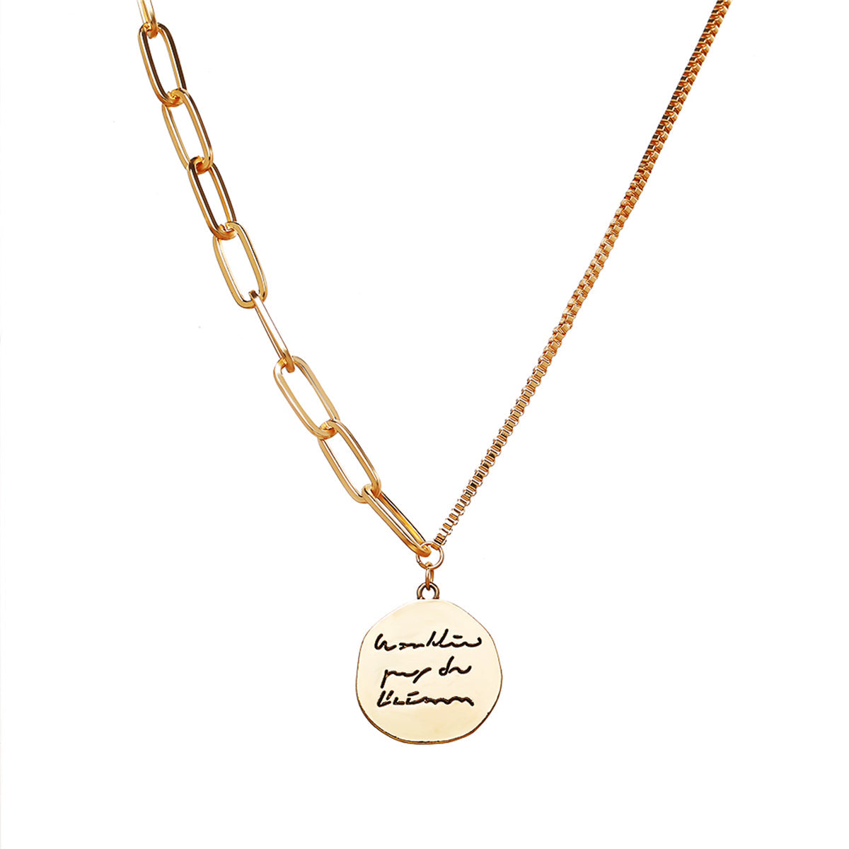 Discover elegance with our 18K gold-plated coin pendant necklace. Perfect for any occasion, this stunning piece adds a touch of luxury to your style.