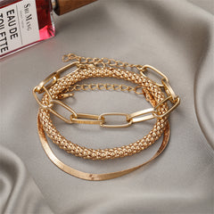 18K Gold-Plated Snake Chain Bracelet Set