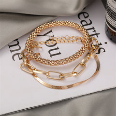 18K Gold-Plated Snake Chain Bracelet Set