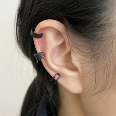 Black Layered Ear Cuff Set