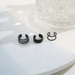 Black Layered Ear Cuff Set