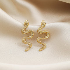 18K Gold-Plated Snake Stud Earrings