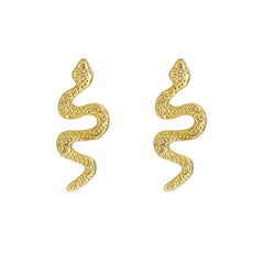 18K Gold-Plated Snake Stud Earrings