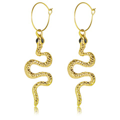 18K Gold-Plated Snake Drop Earrings