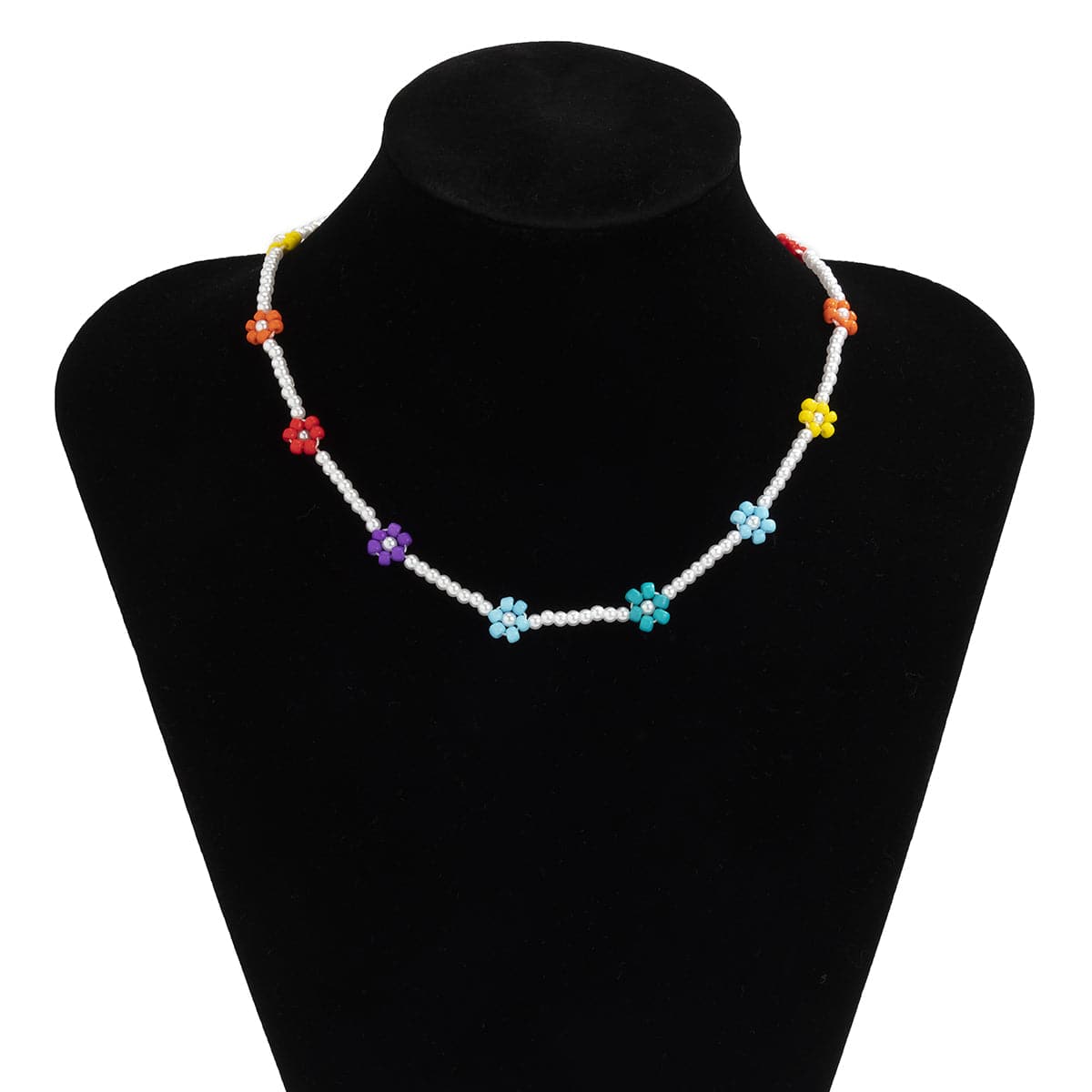 Multicolor Howlite & Pearl 18K Gold-Plated Floral Choker Necklace