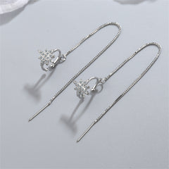 Cubic Zirconia & Silver-Plated Star Ear Cuff & Threader