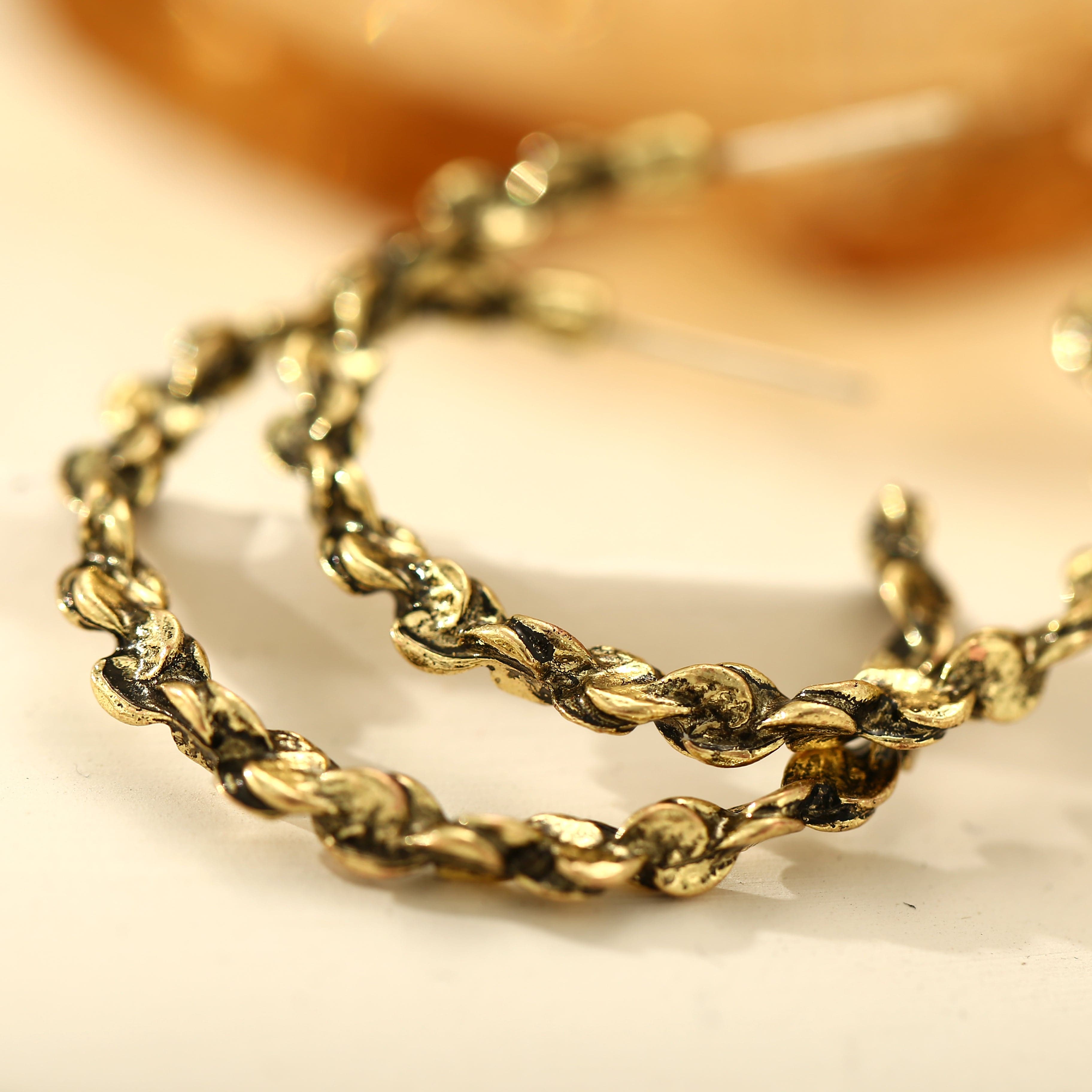 18K Gold-Plated Abstract Textured Open Hoop Earrings