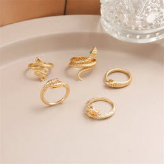 18K Gold-Plated Snake Ring Set