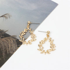 18K Gold-Plated Leaf Cluster Drop Earrings