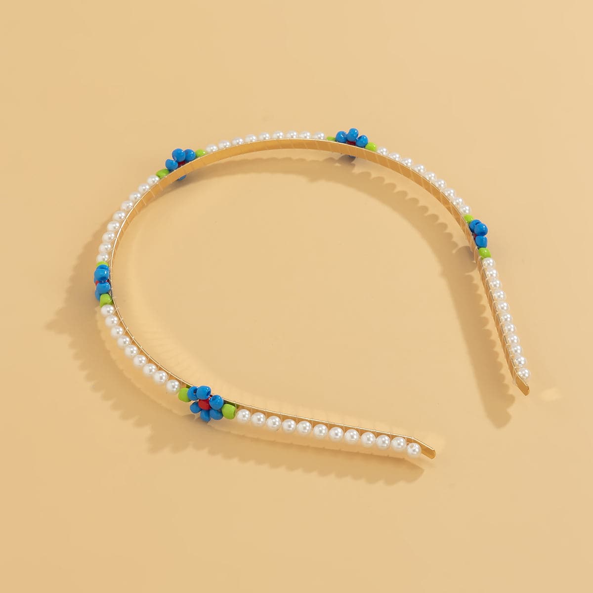 Blue Howlite & Pearl 18K Gold-Plated Mum Station Headband