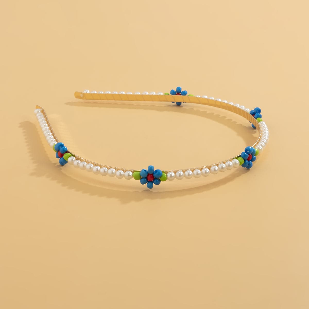 Blue Howlite & Pearl 18K Gold-Plated Mum Station Headband