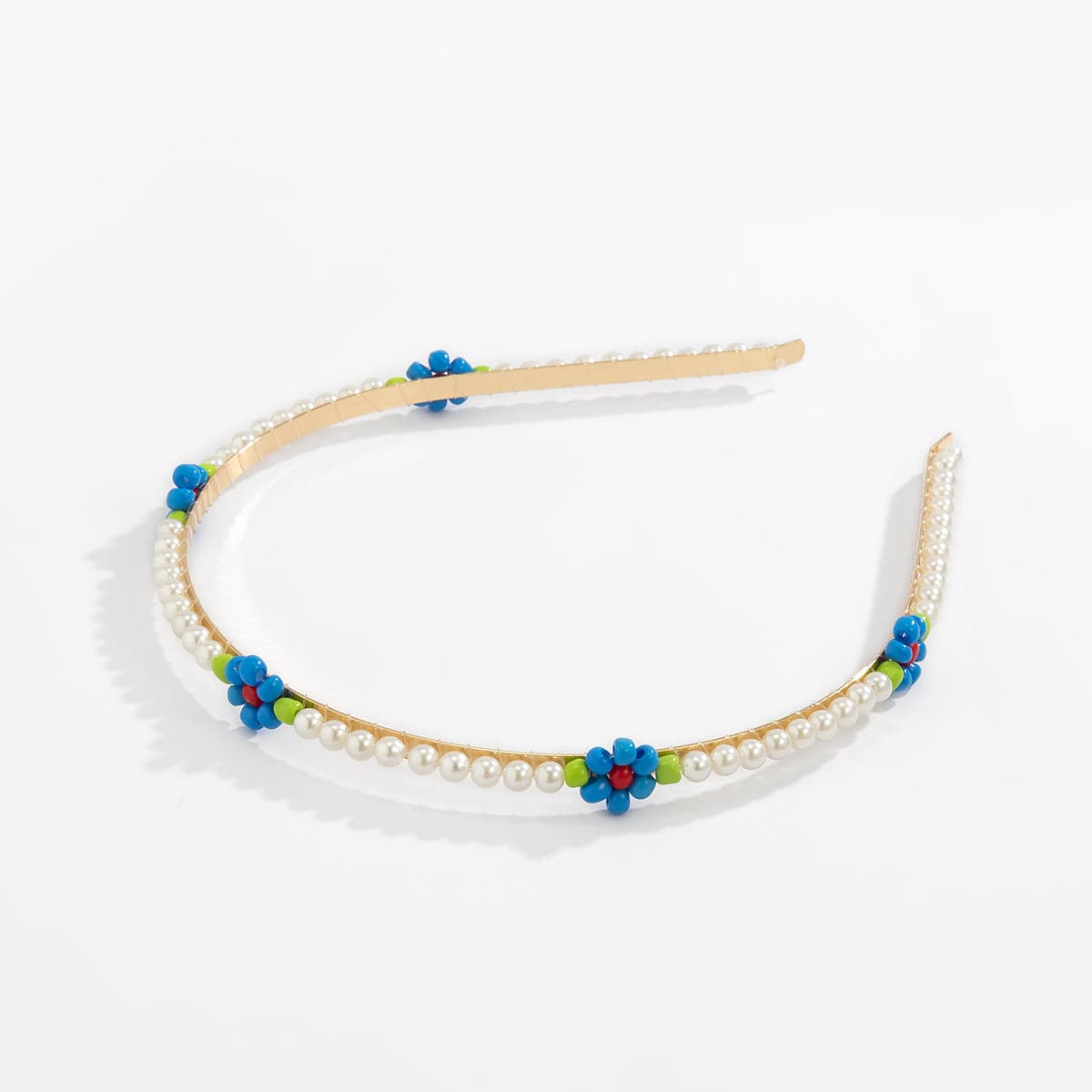 Blue Howlite & Pearl 18K Gold-Plated Mum Station Headband