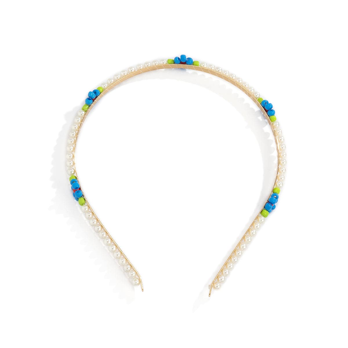 Blue Howlite & Pearl 18K Gold-Plated Mum Station Headband