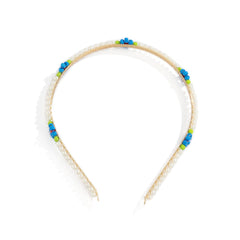 Blue Howlite & Pearl 18K Gold-Plated Mum Station Headband