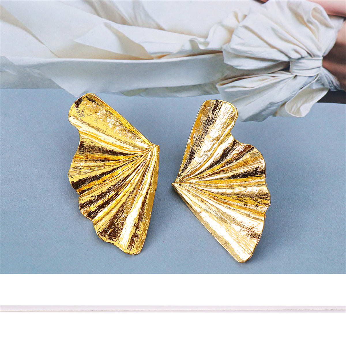 18K Gold-Plated Fan Stud Earring