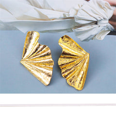 18K Gold-Plated Fan Stud Earring