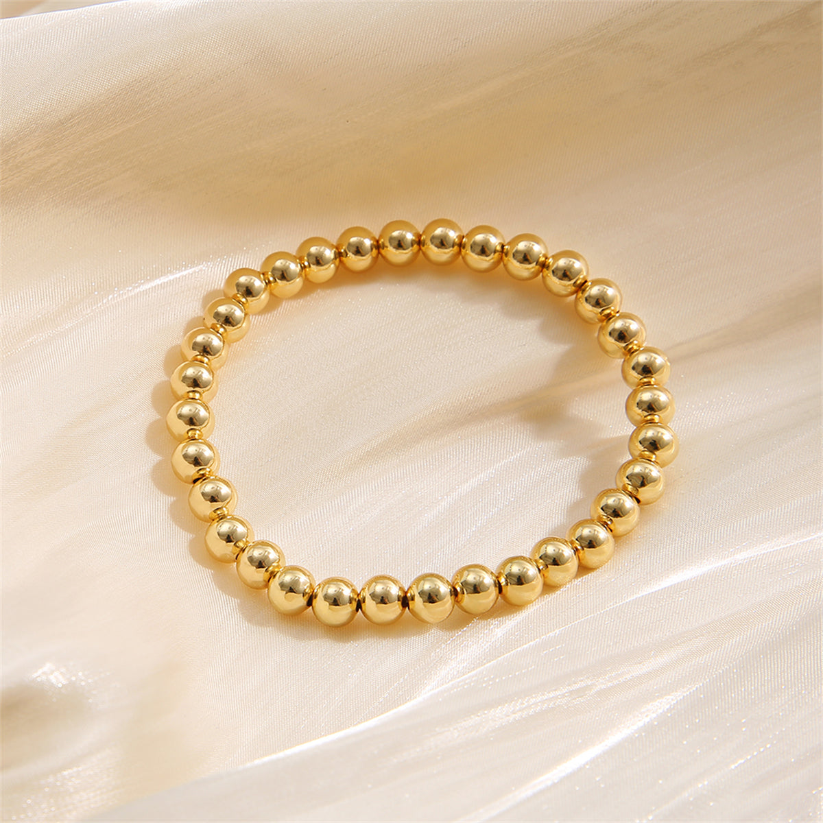 18K Gold-Plated Bead Stretch Bracelet