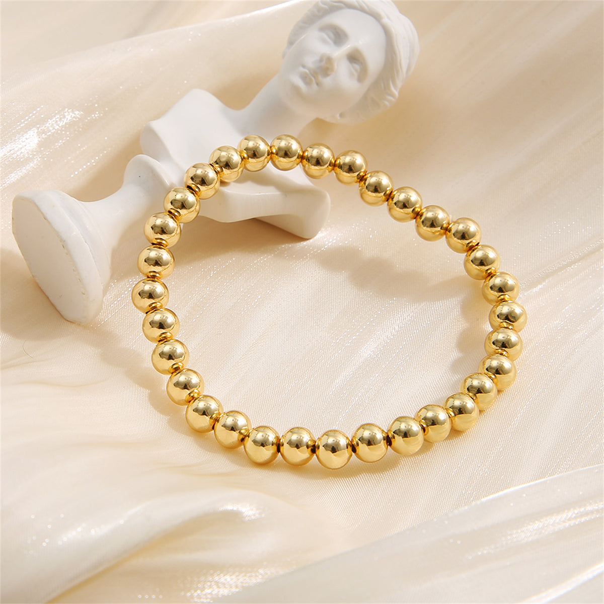 18K Gold-Plated Bead Stretch Bracelet