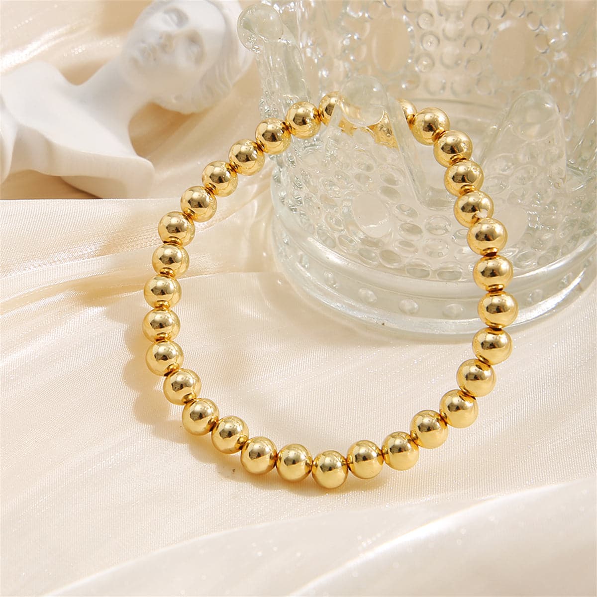 18K Gold-Plated Bead Stretch Bracelet