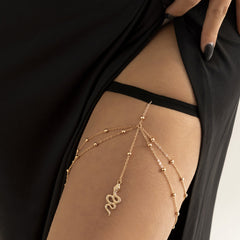 18K Gold-Plated Snake Layered Leg Chain