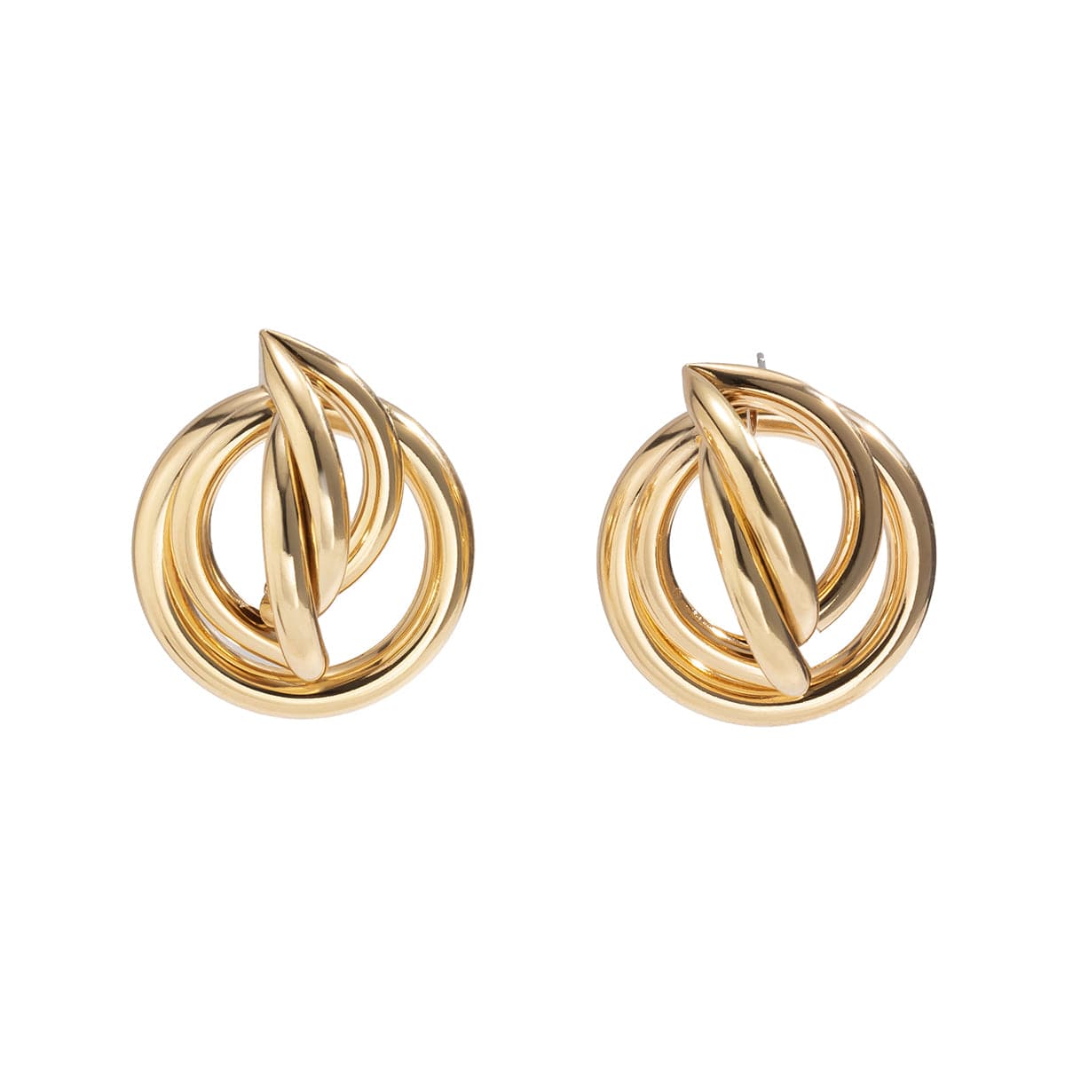 Dazzling 18K gold-plated circular earrings, a must-have accessory for a refined and fashionable look.