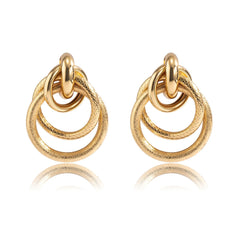 18K Gold-Plated Layered Circle Drop Earrings