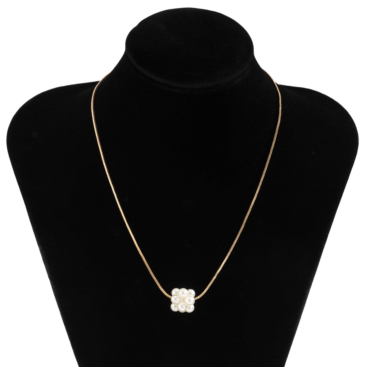 Pearl & 18K Gold-Plated Cluster Pendant Necklace