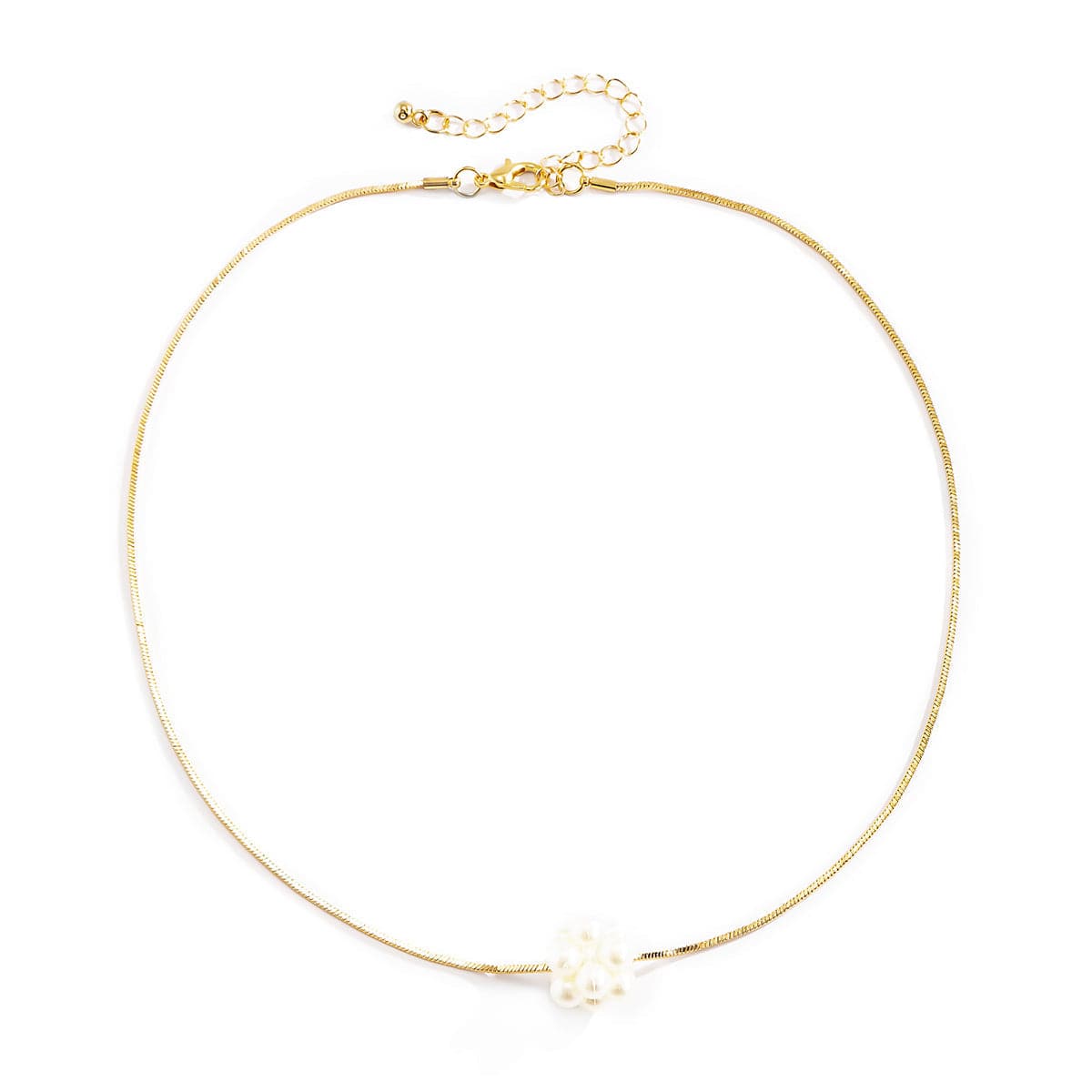 Pearl & 18K Gold-Plated Cluster Pendant Necklace