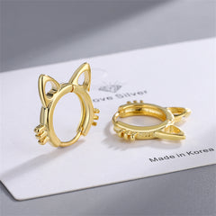 Unique 18K gold-plated huggie earrings featuring a cat design, perfect for expressing your love for feline friends.