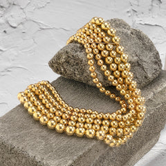 18K Gold-Plated Bead Layered Statement Necklace