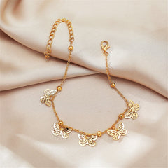 18K Gold-Plated Butterfly Station Anklet