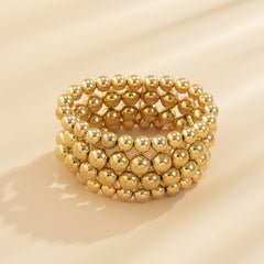 18K Gold-Plated Bead Layered Stretch Bracelet