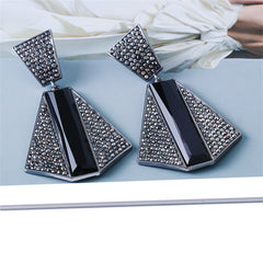 Cubic Zirconia & Crystal Geometric Drop Earrings