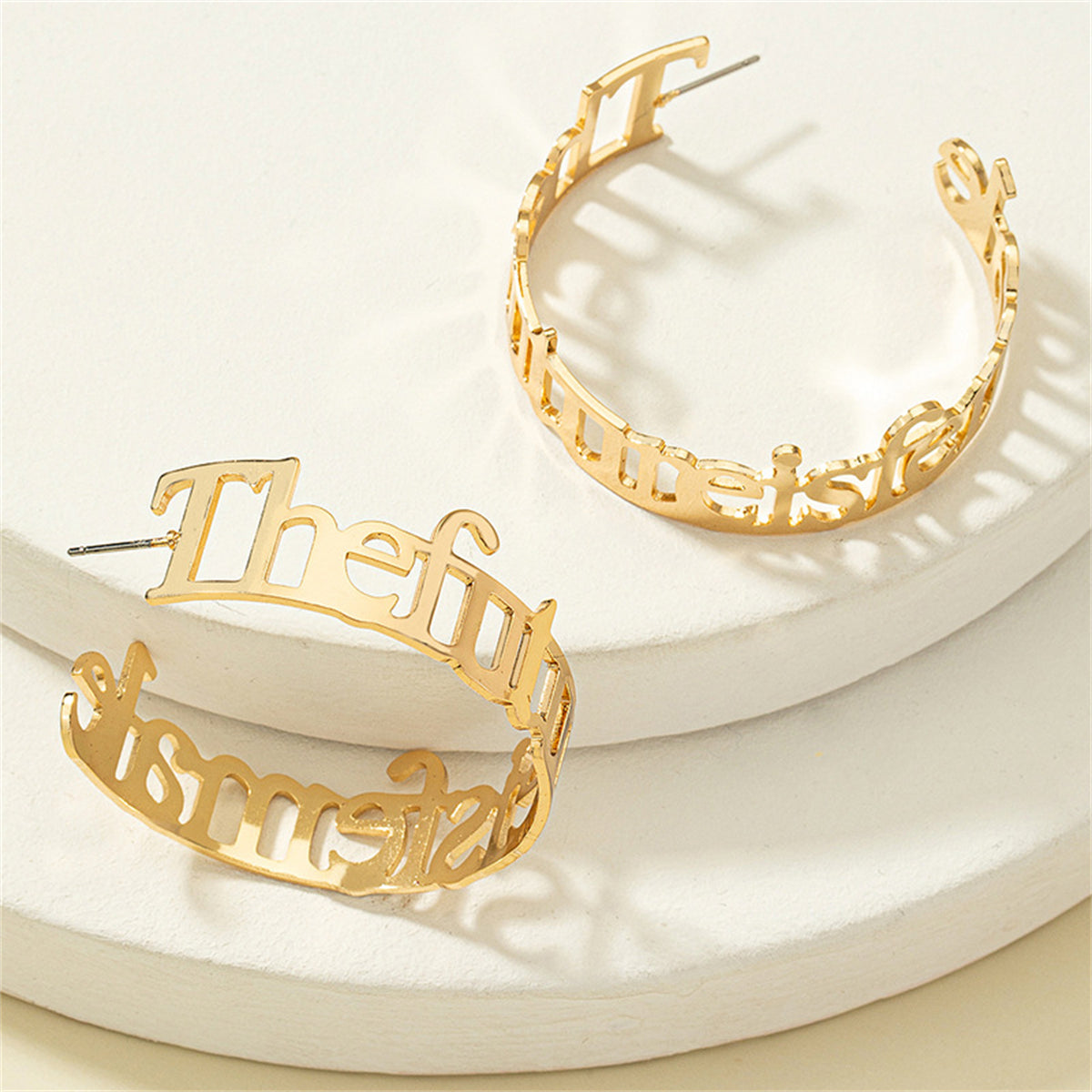 18K Gold-Plated 'The Future Female' Open-Hoop Drop Earrings