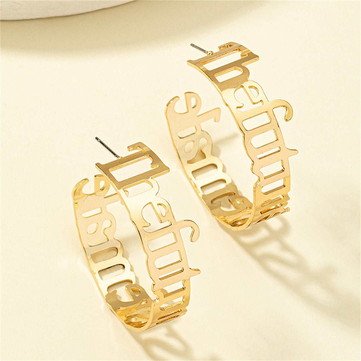 18K Gold-Plated 'The Future Female' Open-Hoop Drop Earrings