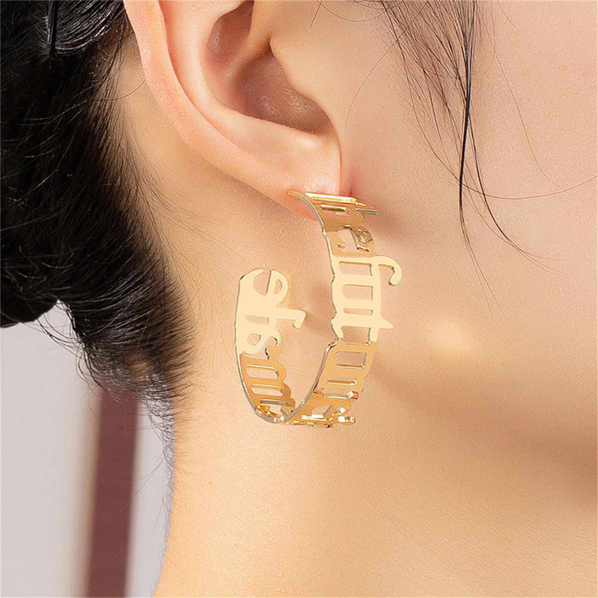 18K Gold-Plated 'The Future Female' Open-Hoop Drop Earrings