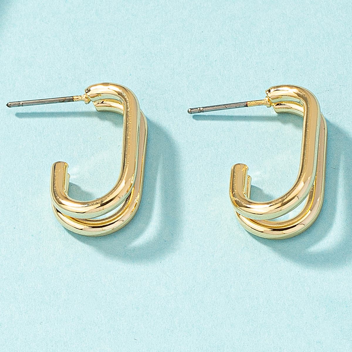 18K Gold-Plated Oval Huggie Earrings