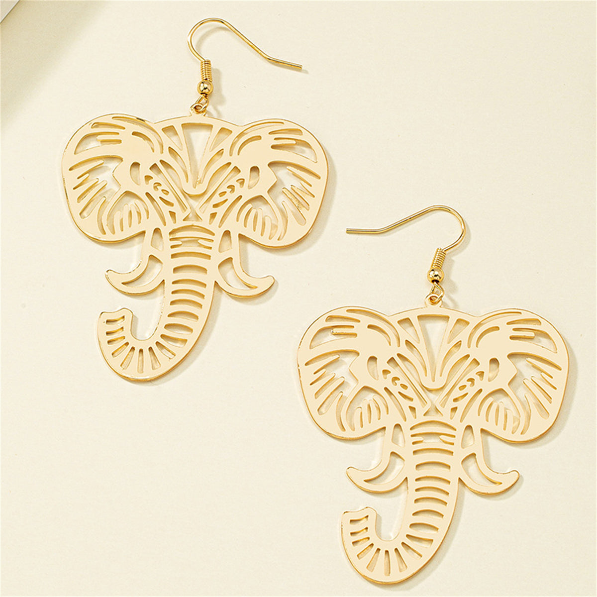 18K Gold-Plated Elephant Drop Earrings